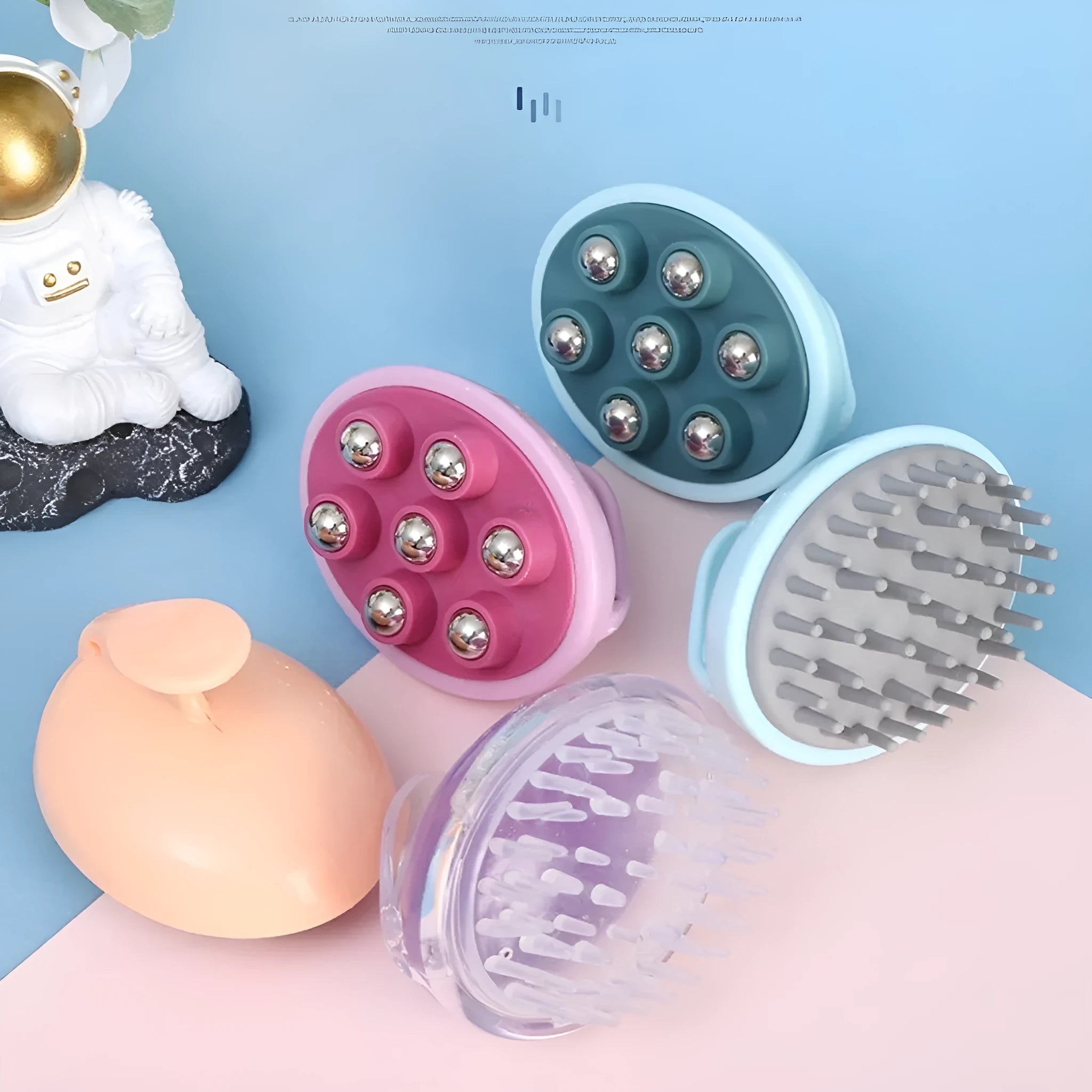 Tummy head seven beads magnetic body shaping massager in blue orange and pink for waist and leg fitness