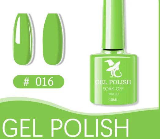 48 colour UV phototherapy plastic gel nail polish set with 7ml bottles in various finishes including glitter and nude shades