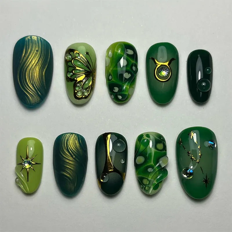 Women's 3D flower butterfly love nail sticker set plastic 30 bits various colours