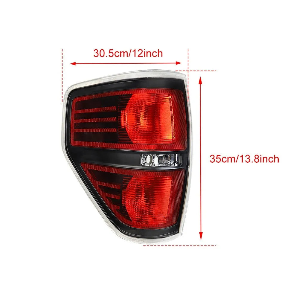 Pair of Ford F-150 taillight modification stop lamps in silver and black finish