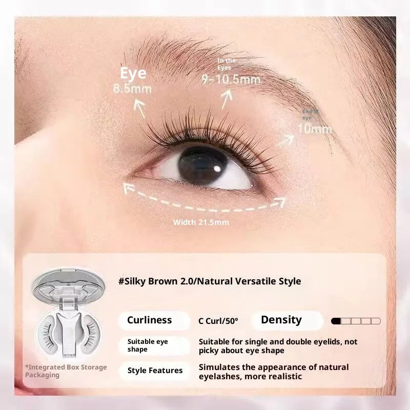 Integrated soap holder plain magnetic false eyelashes in Cold Fog Black with clip and storage bag