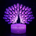 Small acrylic 3D USB table lamp with colourful touch control and crack base design on desk