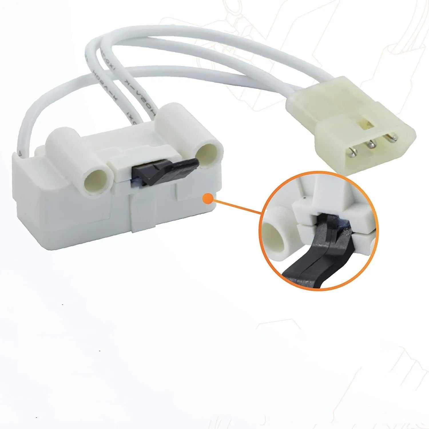 White washing machine door switch replacement part 3406107