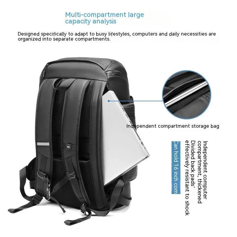 Men's large capacity outdoor waterproof backpack 21 inch Oxford cloth in Army Green colour with curved shoulder strap