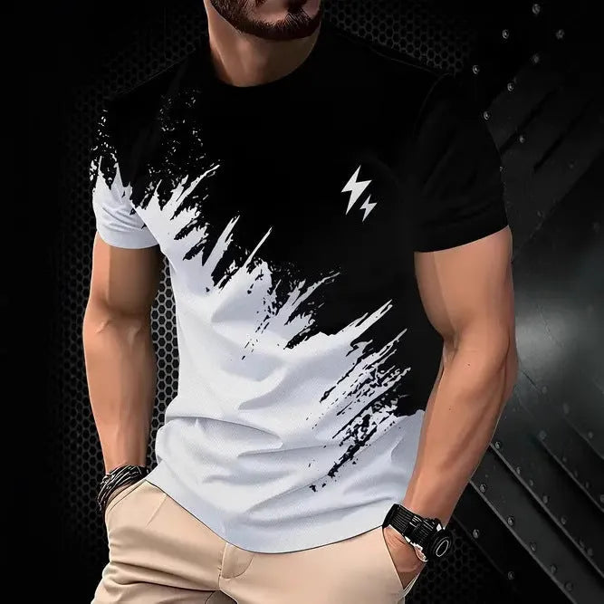 Men's loose fit casual polyester T-shirt in multiple colours with short sleeves