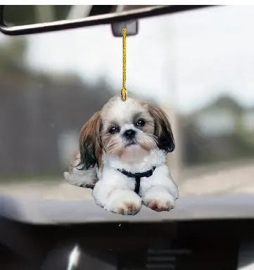 Acrylic plastic decorative pendant for car dashboard in a cartoon style design.