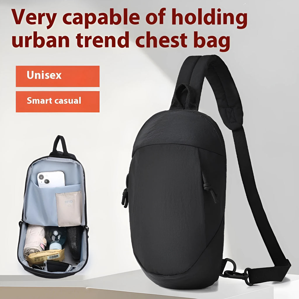 Outdoor girls nylon crossbody bag in army green with internal phone pocket and single-shoulder strap