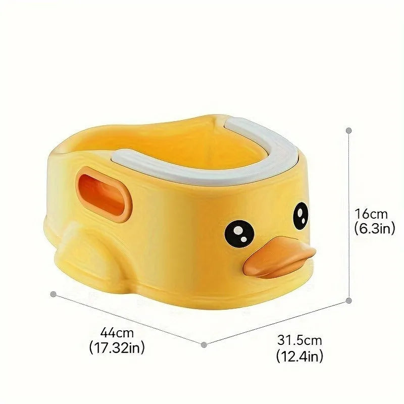 Blue PVC duck-shaped portable bathtub for washing dogs and cats, shown folded and unfolded.