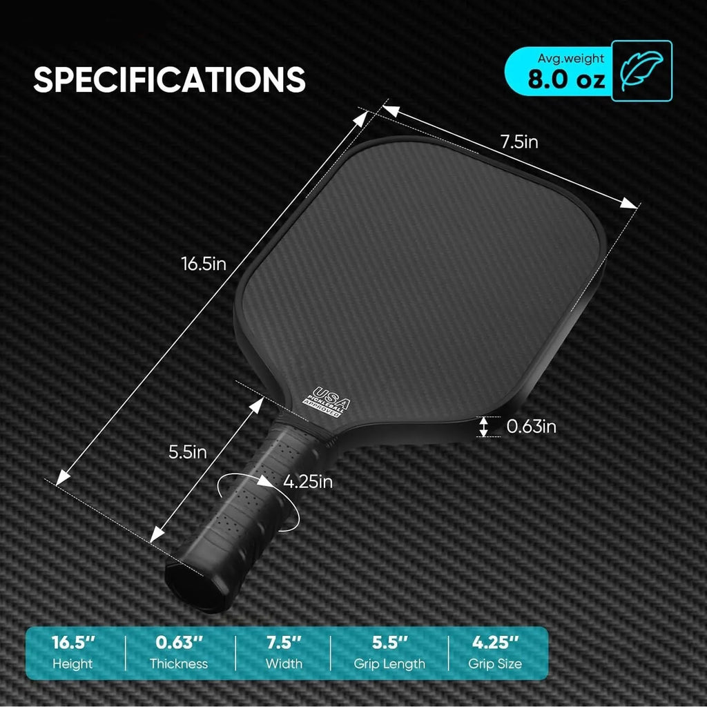 3K full carbon fiber graphite beach racket, 40x20x1.3cm, 230g, in black or orange
