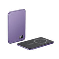 Simple Thin Wireless Magnetic Power Bank F20 in Black Gray Rose Violet Sky Blue with alloy shell