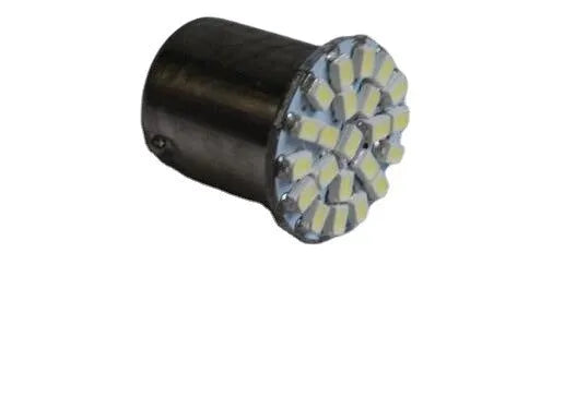 1156 1157 LED automotive brake light and turn signal bulb with 22 white LEDs.
