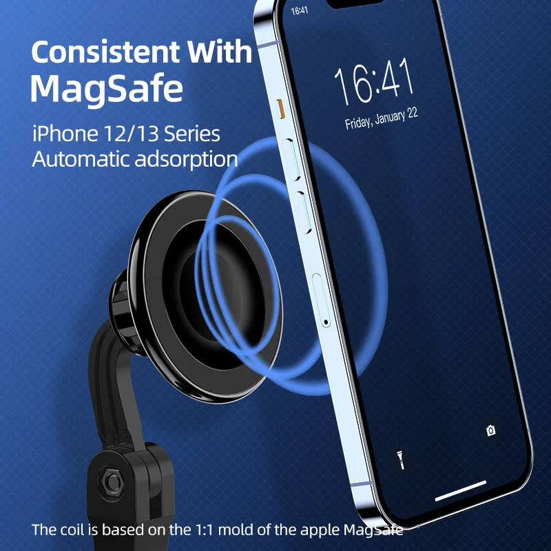 Black 360 degree rotating magnetic phone holder for universal mobile phones with strong suction mount
