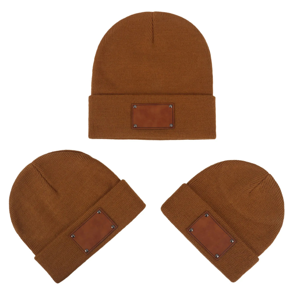 Knitted acrylic fibre dome top pullover hat in multiple colours and sizes for babies toddlers and adults