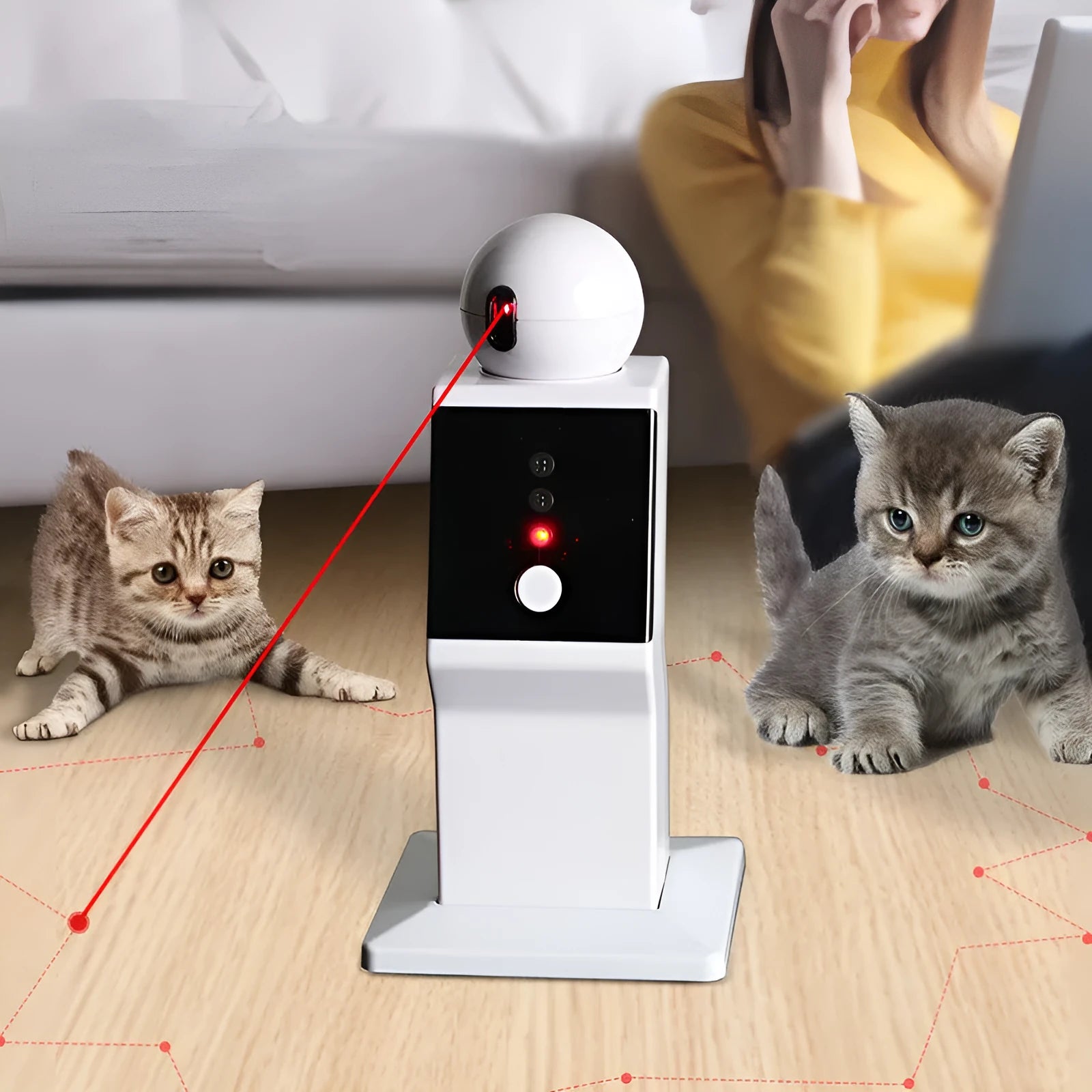 Pet robot amusing cat toy with smart interactive features, made from ABS plastic