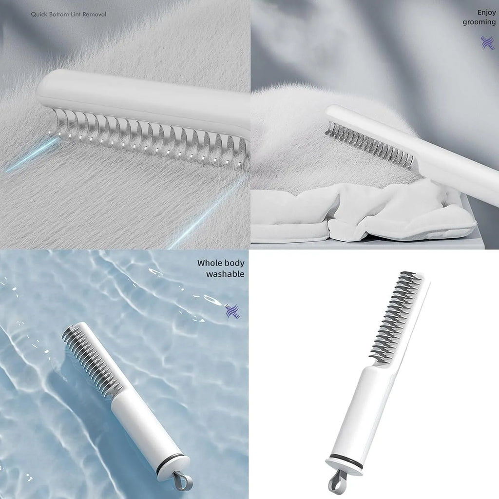 Stainless steel dematting comb for dogs with comfortable handle in pink or white colour