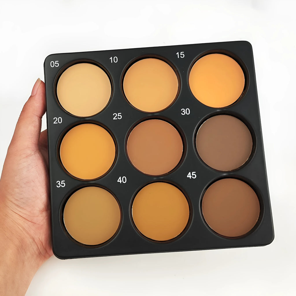 Dark matte makeup palette with nine waterproof shades for punk and fashion styles