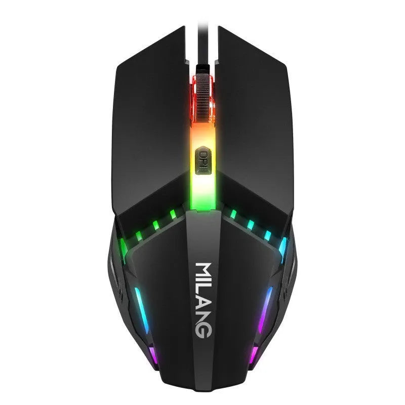 Single-handed mechanical keyboard and mouse set with 1.5 metre cable on desk