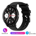 Call ZL02PRO Smart Watch in black with AMOLED screen and touch button on wrist showing heart rate monitoring