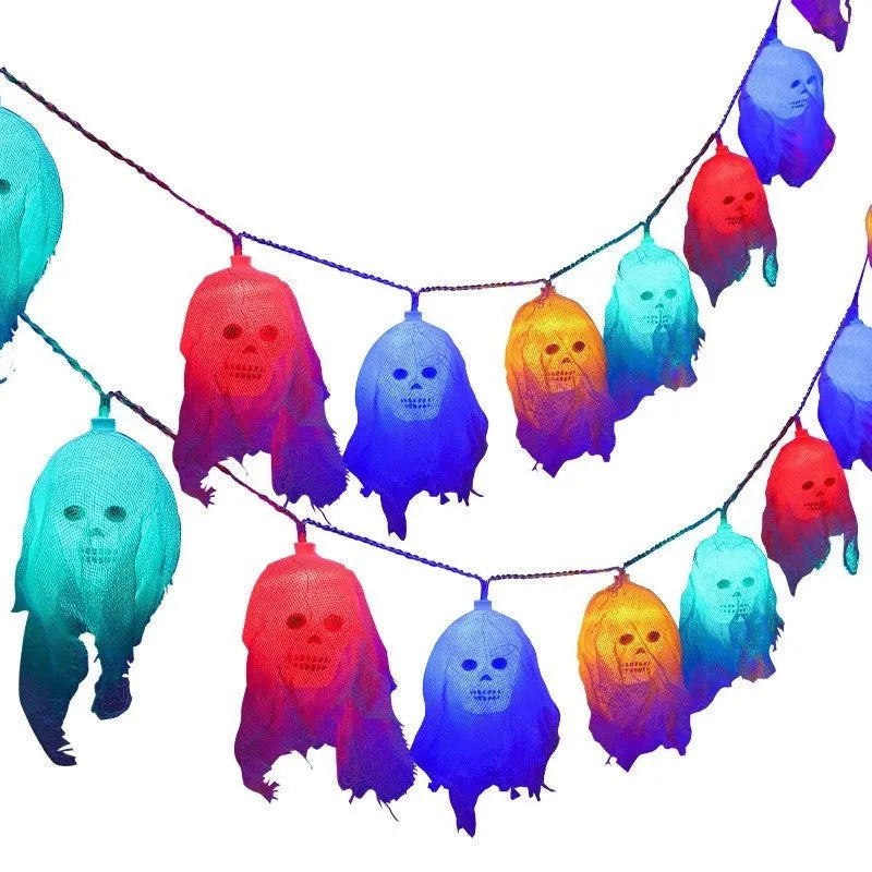 Halloween battery powered LED string lights in colour and warm white options for indoor wall decoration