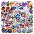 Colourful tea cup graffiti waterproof stickers in 50-piece set for luggage and scooter personalisation