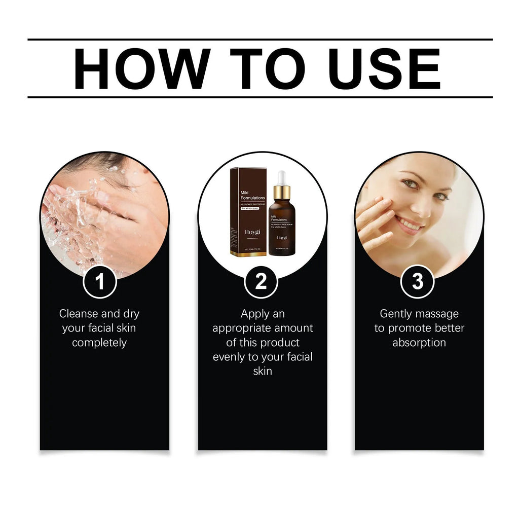 30ml facial skin care essence bottle measuring 2.8 x 2.8 x 10.3 cm with hyaluronic acid and vitamin C