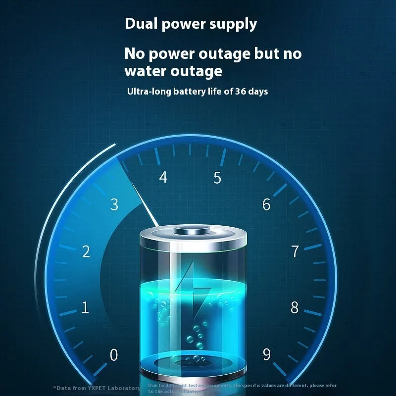 All stainless steel automatic pet water dispenser with 4 litre capacity and rechargeable battery