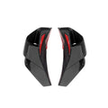 Motorcycle bodywork side wing spoiler in matte black finish on a motorcycle rear fairing