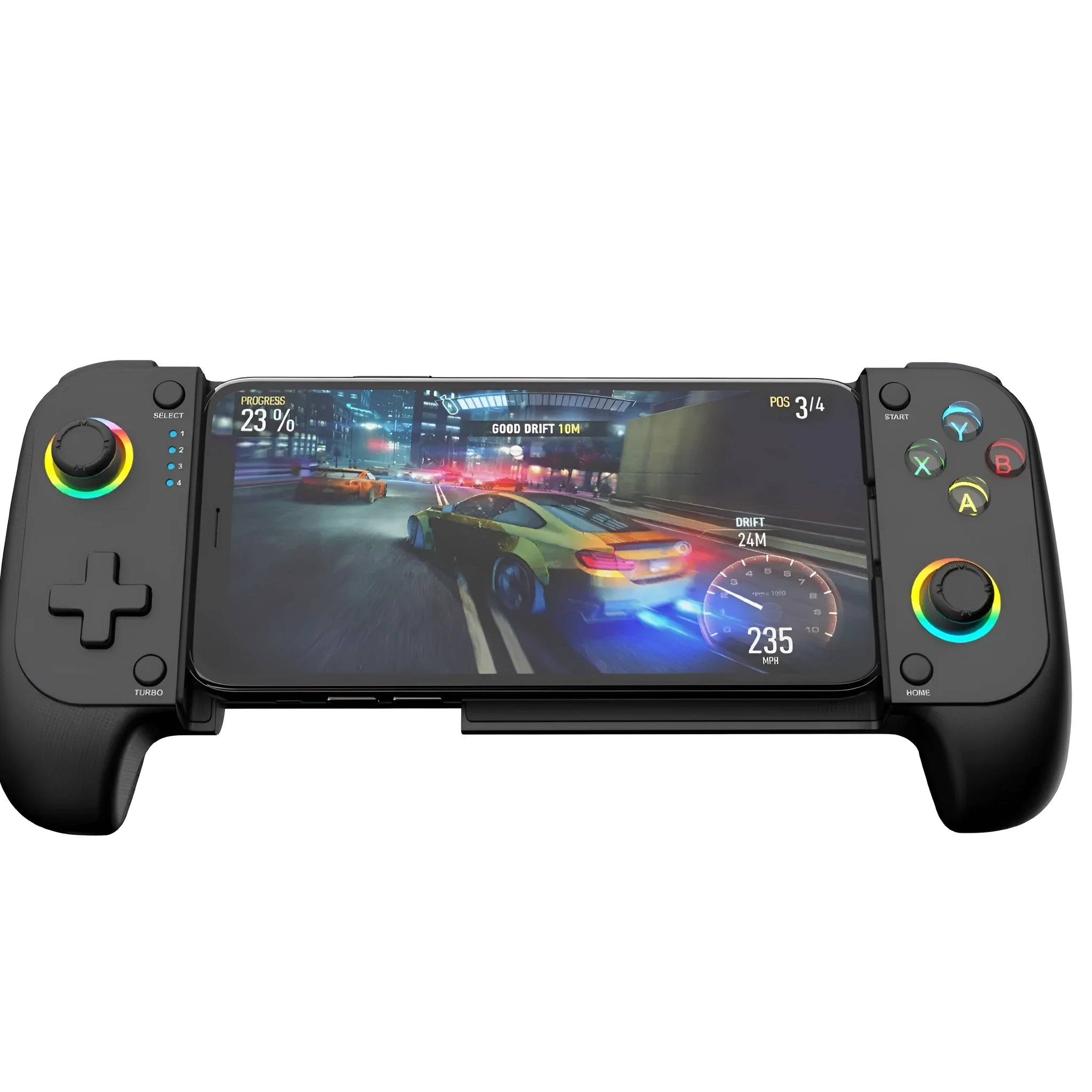 Bluetooth wireless stretching mobile game controller mounted with smartphone