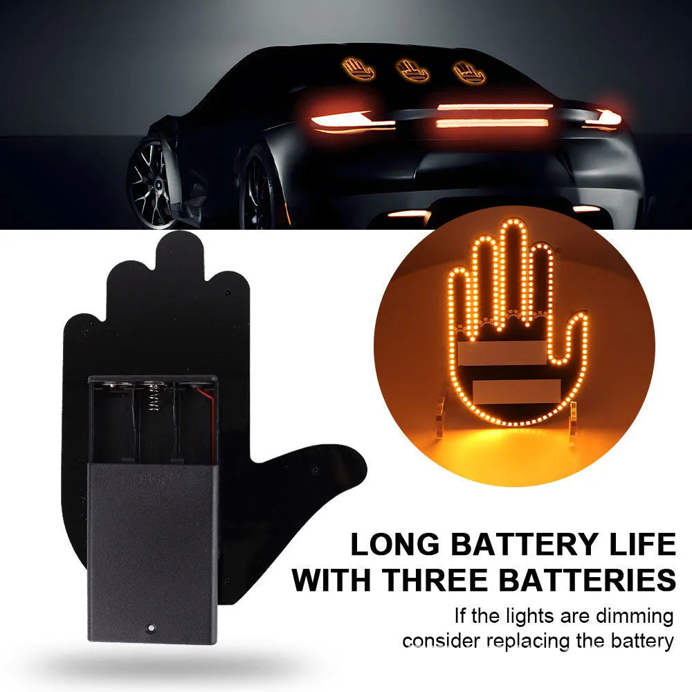 LED multi-function warning decoration car atmosphere finger lights with remote control for men and women