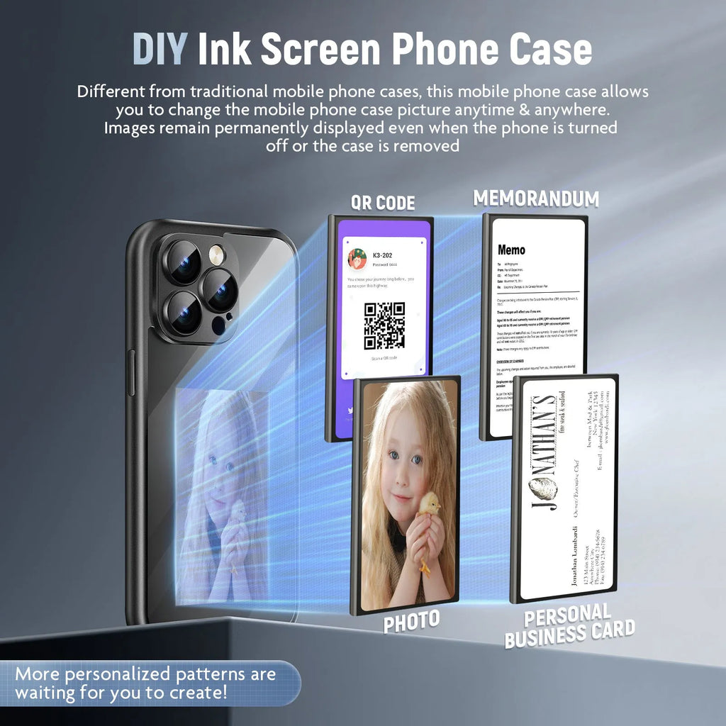 Black and Purple plastic flip phone cases for IPhone 15 Pro and Pro Max with NFC screen.