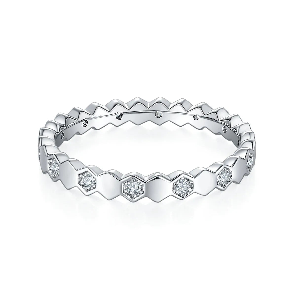 Bee Dance moissanite wedding ring set S925 silver platinum-plated with GRA certificate in gift box, sizes 5-9