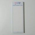 Vertical half-B5 notepad with printed lines for English words, in blue cover.