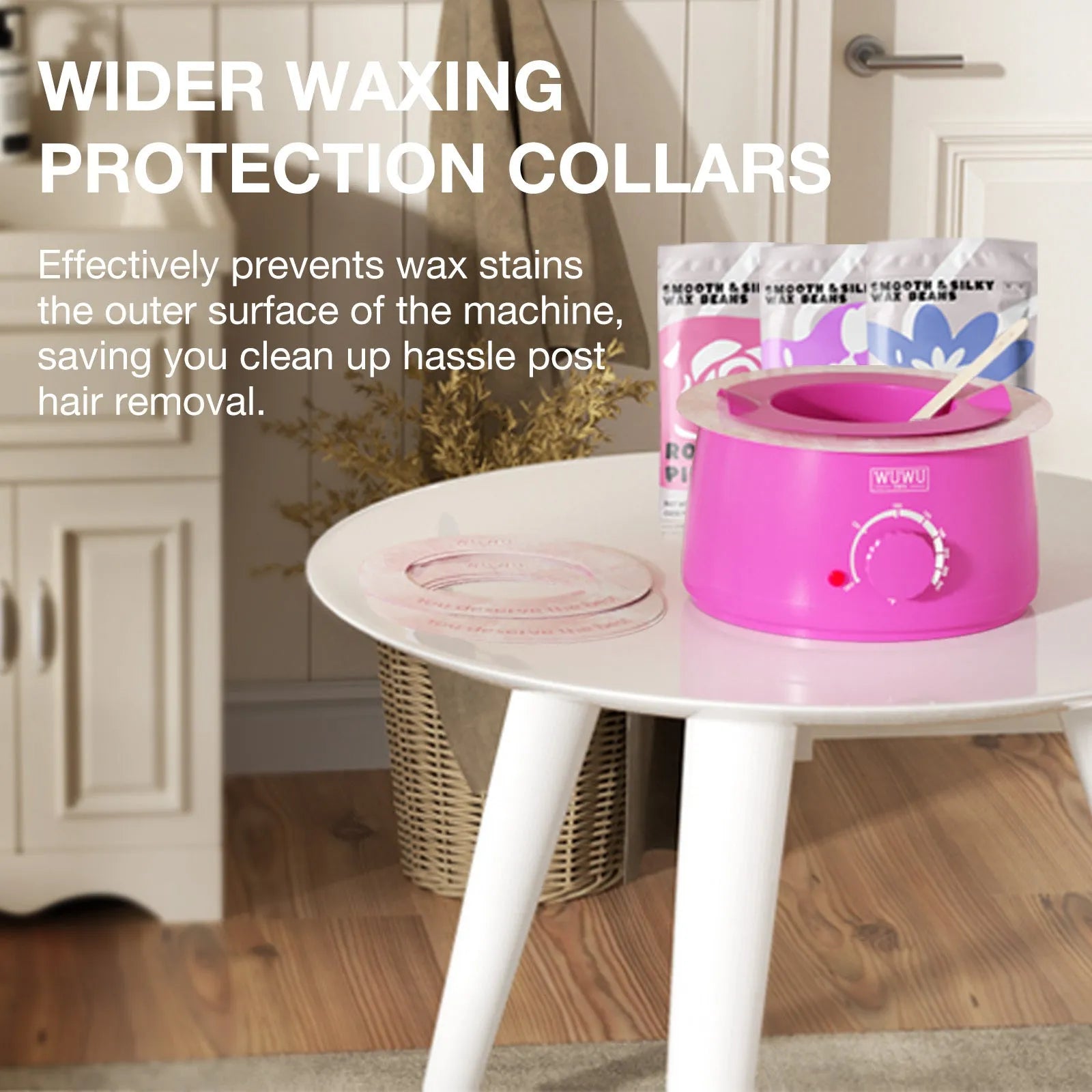 Black or pink professional waxing kit with wax warmer, hard wax beans, applicator sticks and post-care products