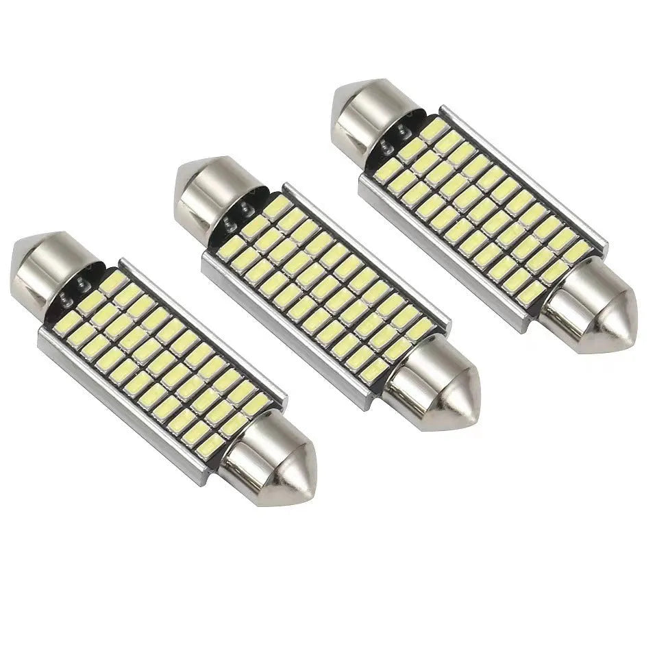 Aluminium double tip LED car roof light showing four size options for interior cabin illumination