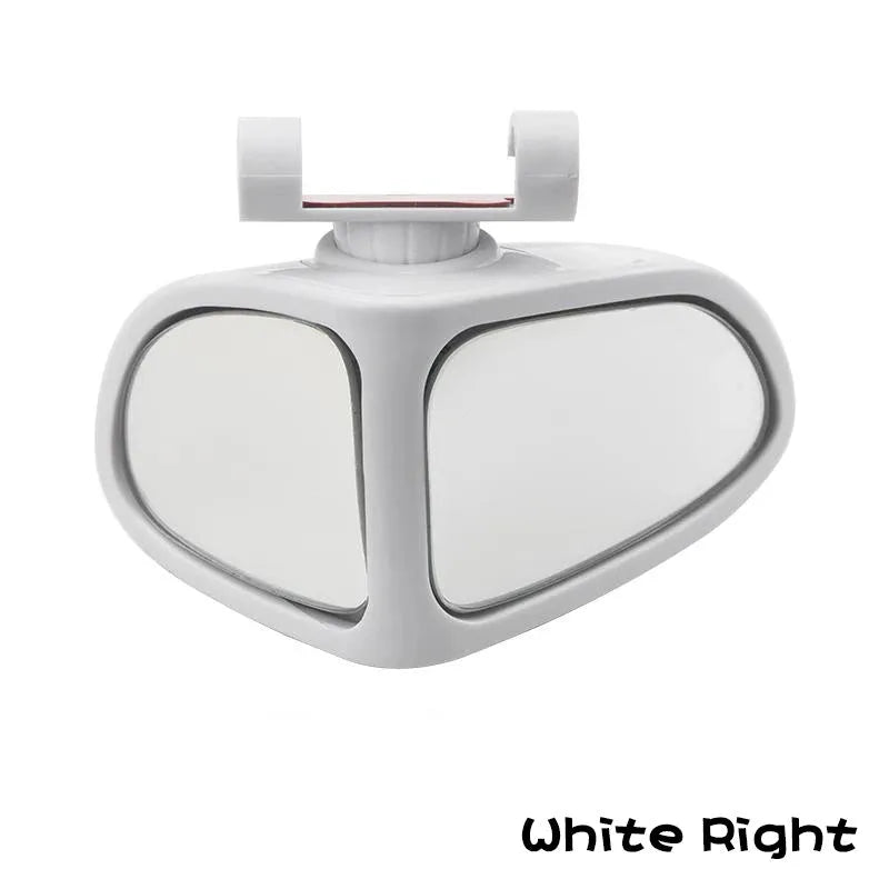 Small round adjustable car reversing mirror with adhesive back, shown in various colours.