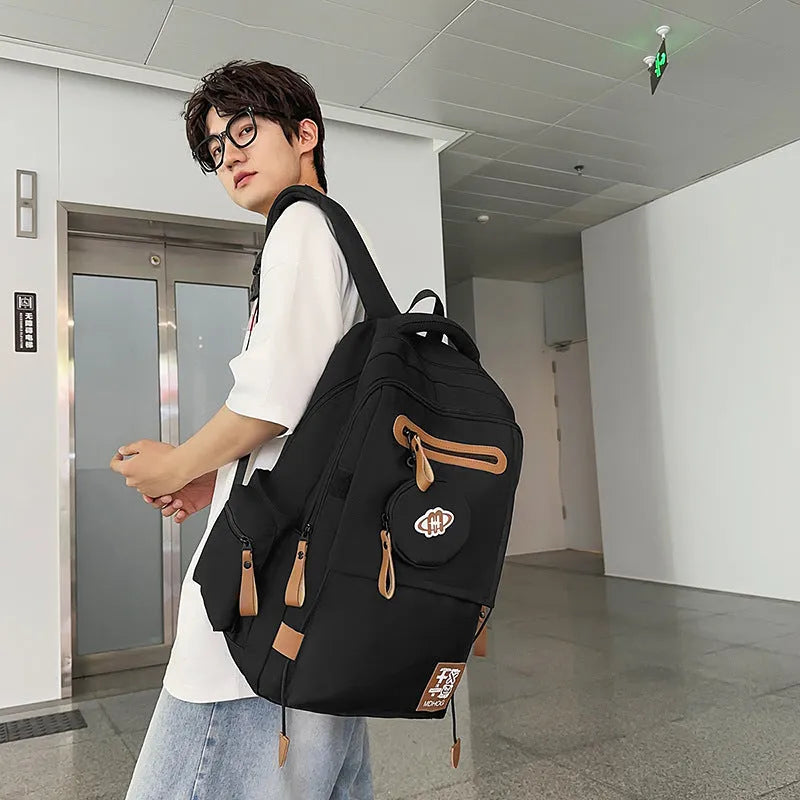 Waterproof nylon leisure travel backpack in multiple colours with 20-35L capacity and contrast stitching