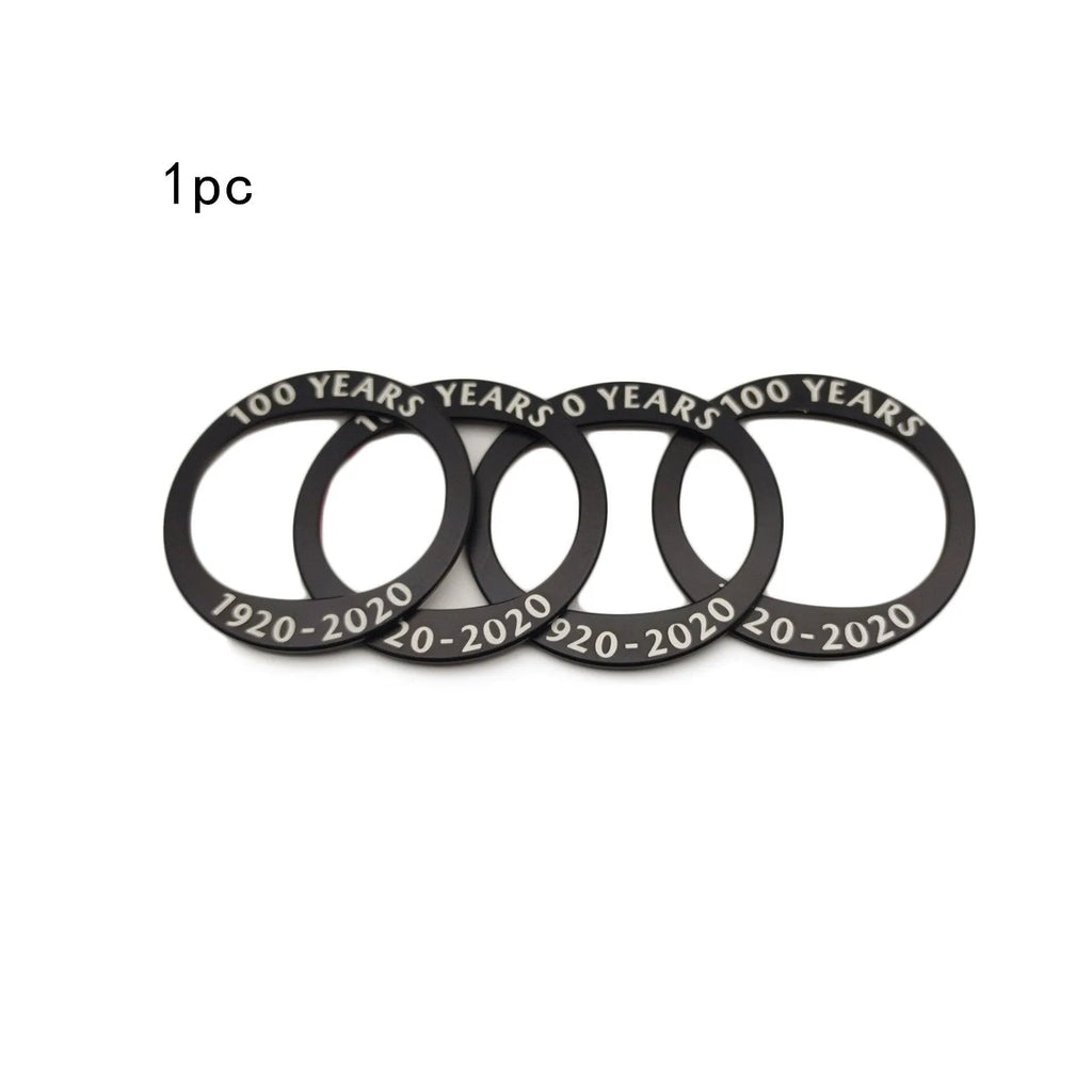 Aluminium alloy 100th anniversary car modification sticker for Mazda in red and black colours