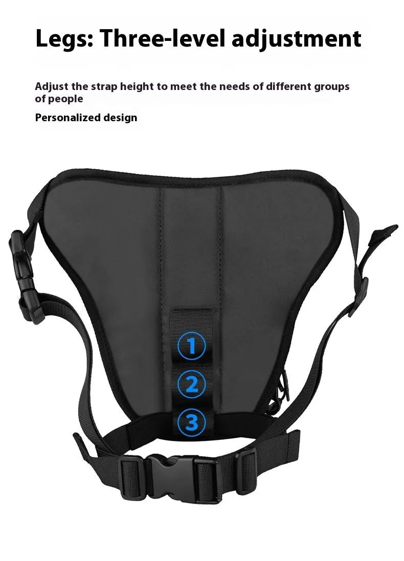 Devil Race Motorcycle Leg Bag 4L black polyester Oxford PC shell thigh pack