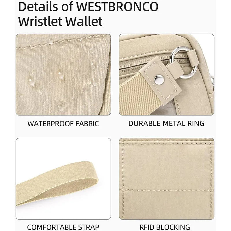 Waterproof quilted women's crossbody handbag with transparent deck panel in nylon material