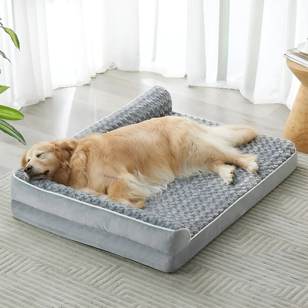 Waterproof fabric pet sofa kennel for cats in light gray – removable washable design