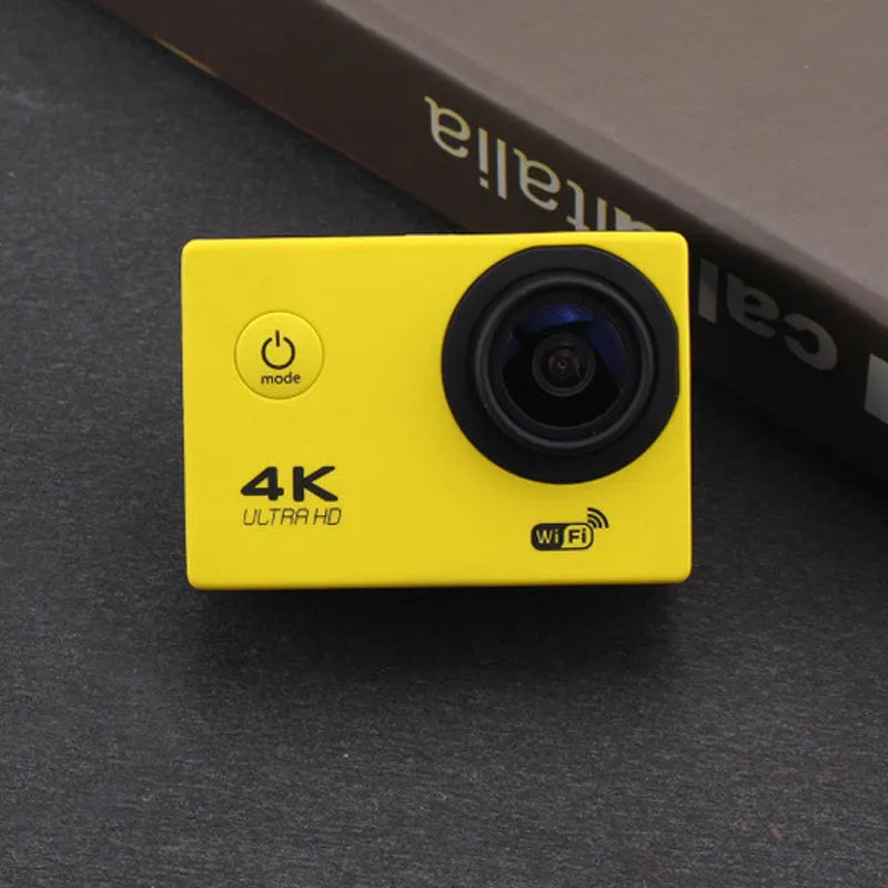 4K Sports DV mini waterproof action camera with ABS plastic body in three colour options