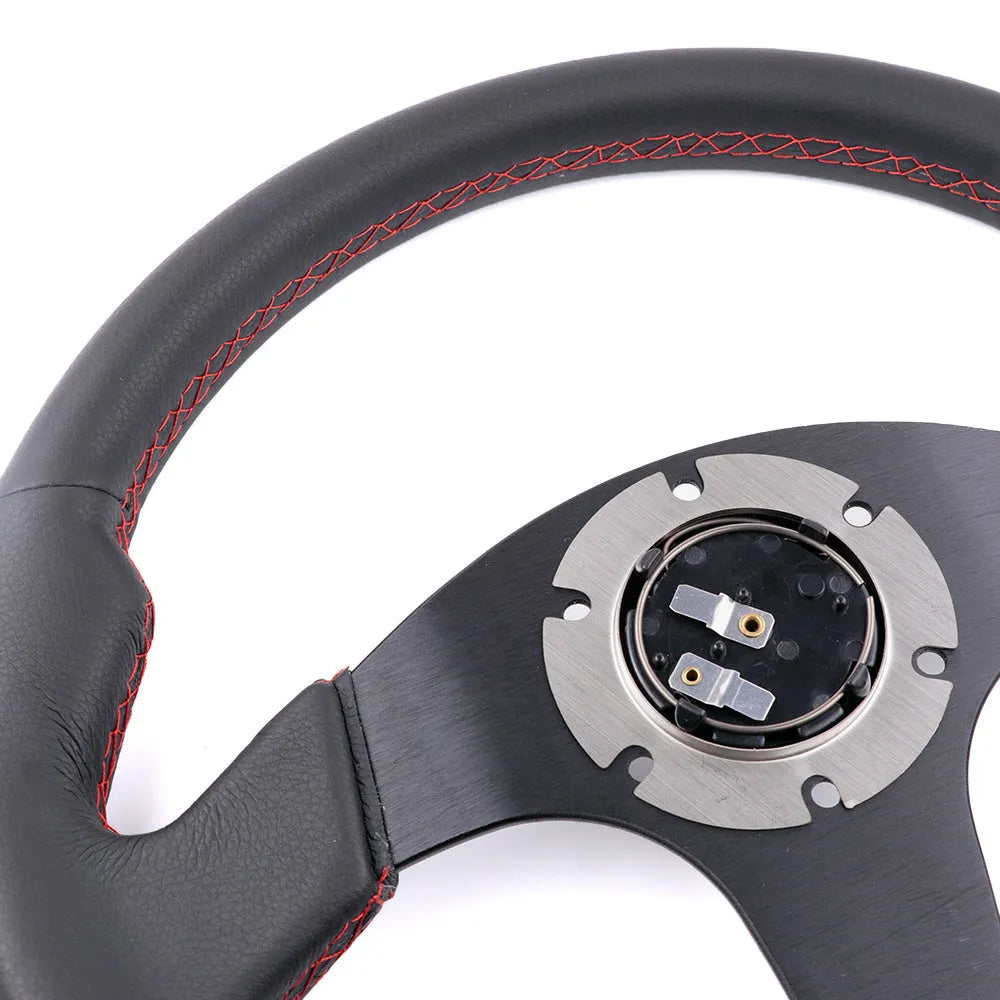 13 inch Bride microfiber leather car steering wheel, 345mm flat plate, black bracket, 70mm screw hole spacing