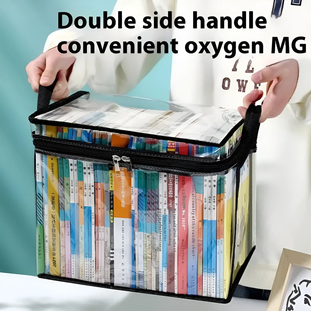 Large foldable PVC buggy bag in black or white with transparent windows and a zip seal.