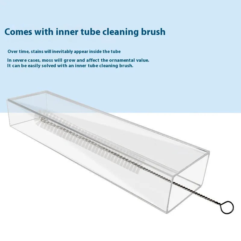 Fish tank feeding dish with anti-picking tube, cleaning brush, and spoon for aquarium feeding