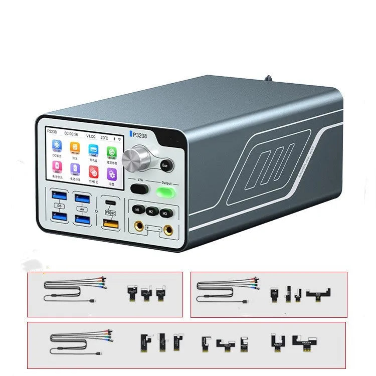 Smart 320W voltage regulator power meter with display screen and communication ports for device testing