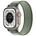 Nylon single ring integrated strap for Apple Watch in multiple colour options on a wrist