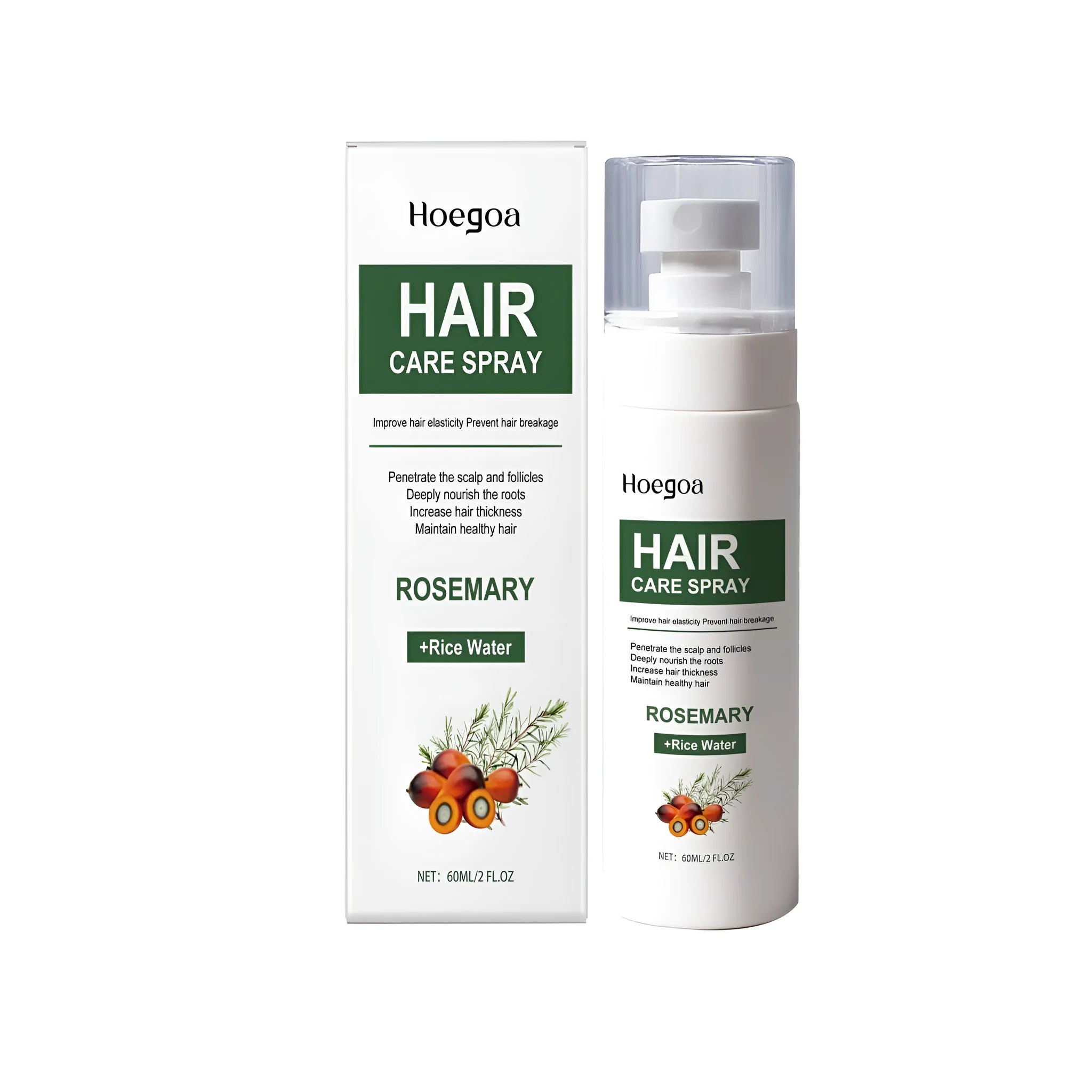 60ml rosemary hair care spray bottle with ginger and tea tree oils