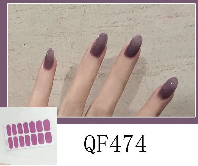 3D diamond waterproof nail stickers for pregnant women, 14 full coverage stickers per pack, multiple colour styles