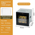 Stainless steel fruit dehydrator machine with multiple drying trays and LED control panel