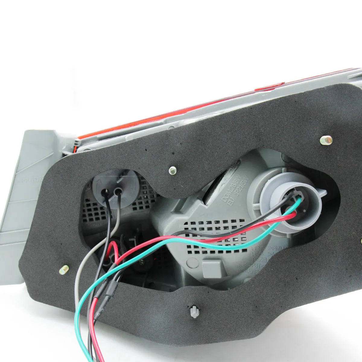 Hyundai Sonata outer tail light half assembly with red LED lights and ABS plastic housing.